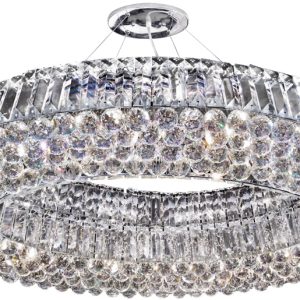 Vesuvius Chrome Oval Luxury 10 Light Crystal Chandelier
