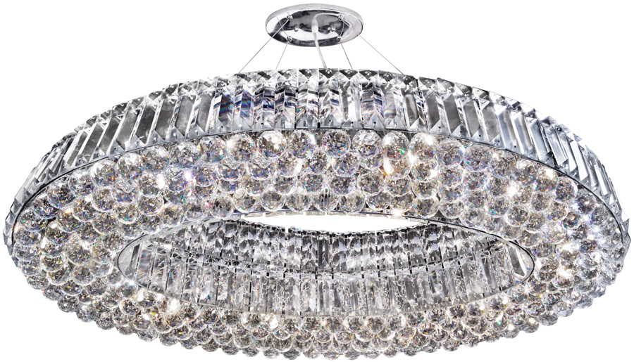 Vesuvius Chrome Oval Luxury 10 Light Crystal Chandelier