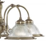 Antique Brass 5 Lamp American Diner Ceiling Light