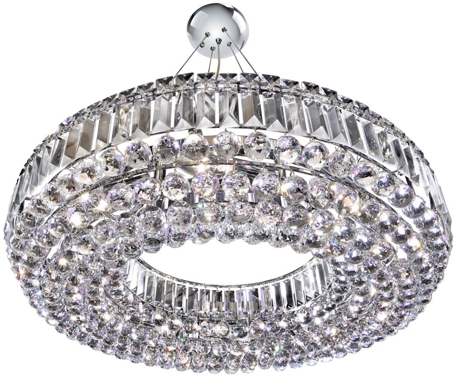 Vesuvius Chrome Circular Luxury 10 Light Crystal Chandelier