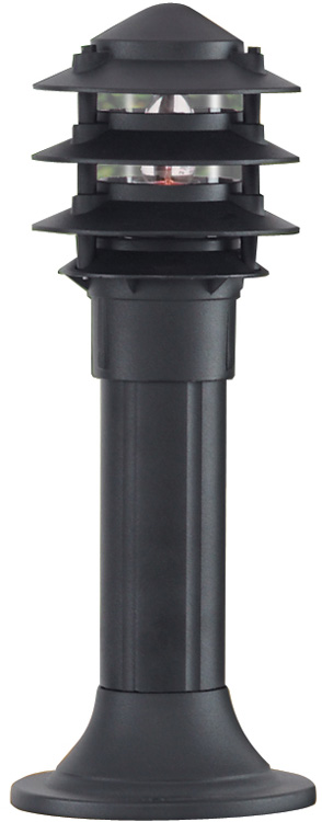 Black Finish 450mm Outdoor Pagoda Bollard Light