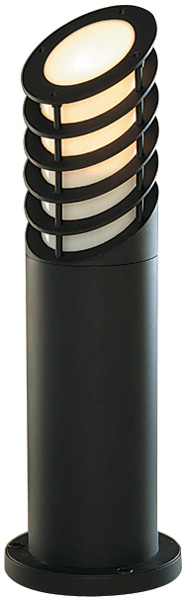 Black Aluminium 450mm Slatted Outdoor Light Bollard