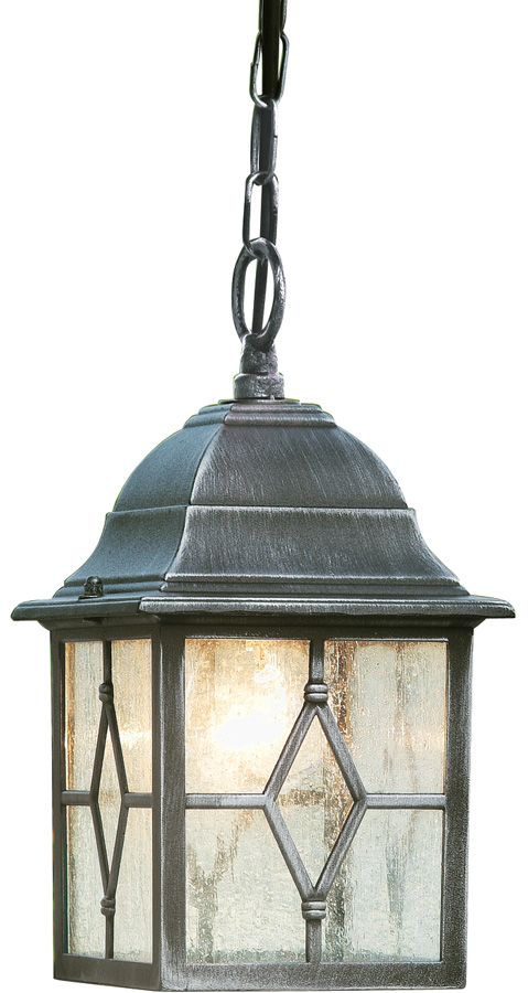 Genoa Black And Silver Hanging Outdoor Porch Lantern