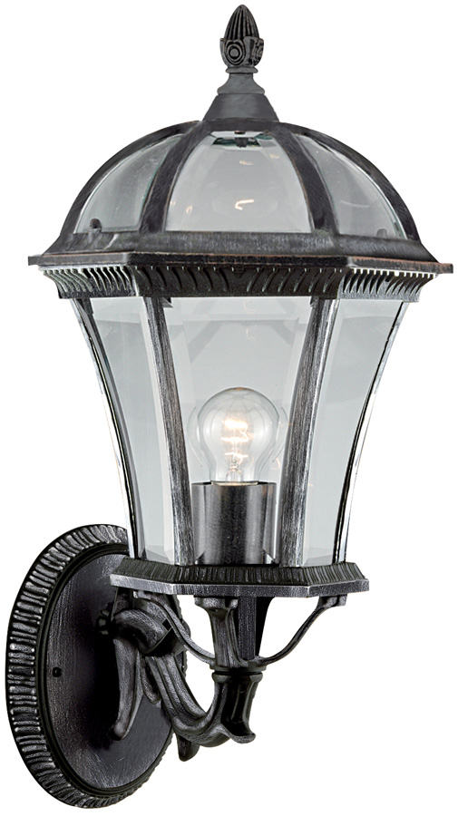 Capri Large Black And Silver Outdoor Wall Light 3670