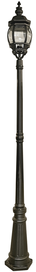 Bel Aire Black Finish Single Garden Lamp Post