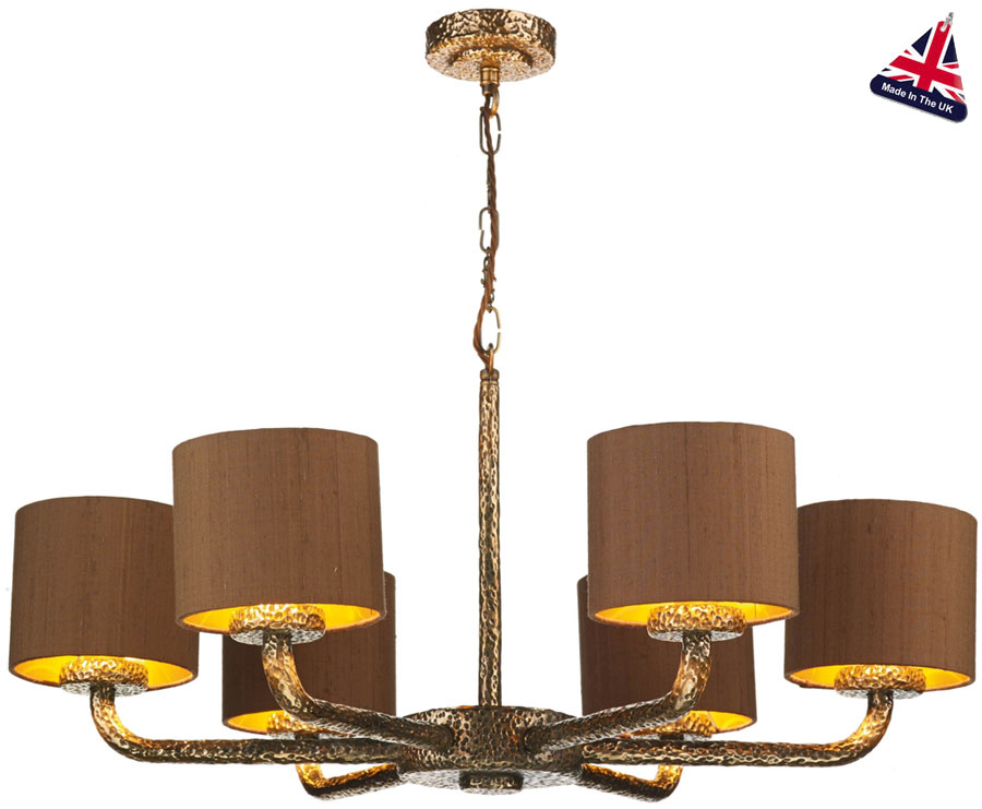 David Hunt Sloane 6 Light Dual Mount Chandelier Bronze