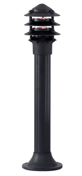 Black Finish 730mm Outdoor Pagoda Bollard Light