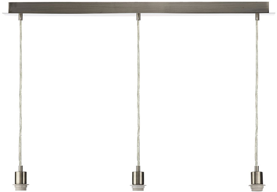 Dar Modern Satin Chrome 3 Light Pendant Ceiling Suspension