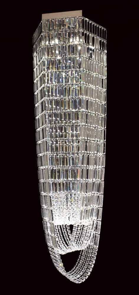 Impex Crystal Art Hexagonal 6 Light Chandelier Polished Chrome