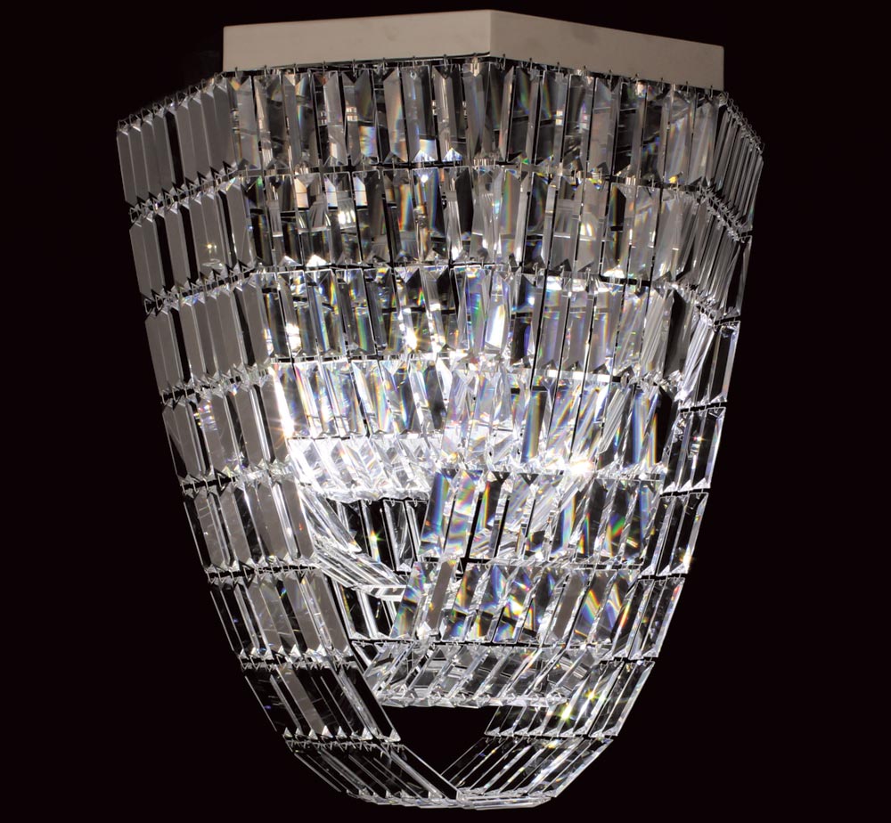 Impex Crystal Art 8 Light Octagonal Chandelier Polished Chrome