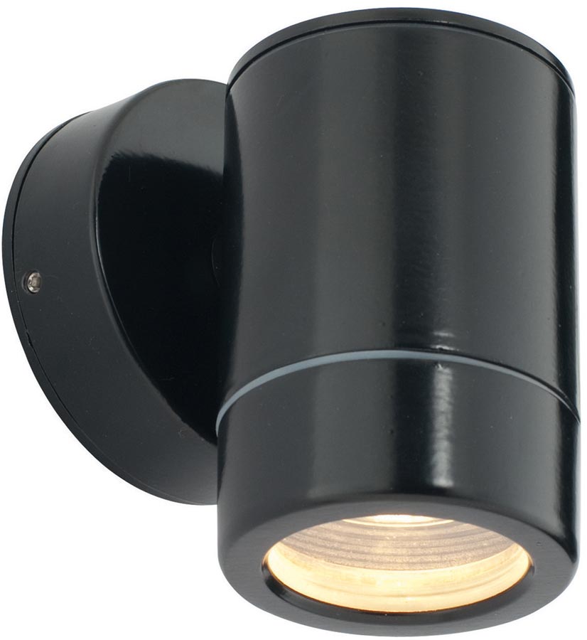 Odyssey Black Finish Modern Outdoor Wall Down Spotlight