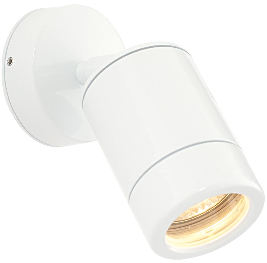 Odyssey White Finish Modern Adjustable Outdoor Wall Spotlight