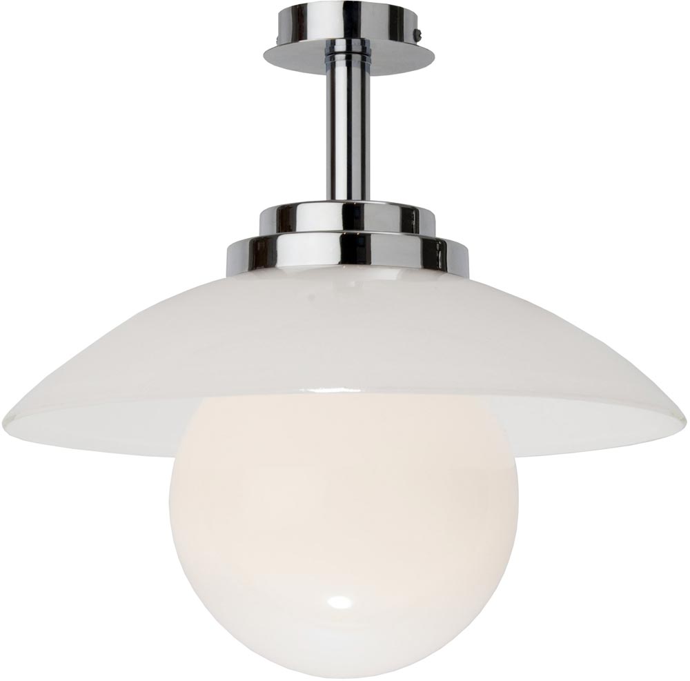 Stratton Art Deco Style Chrome Semi Flush Ceiling Light UK Made