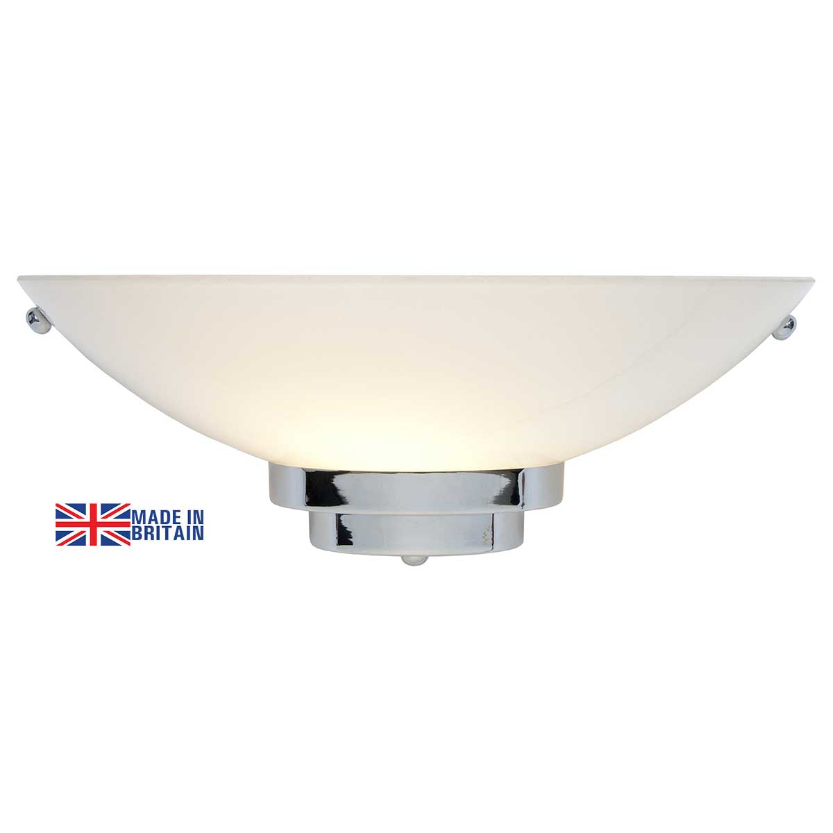 Stratton Art Deco Style Chrome And Opal Glass Wall Light UK Made