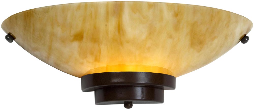 Stratton Art Deco Style Antique Finish Amber Glass Wall Light UK Made