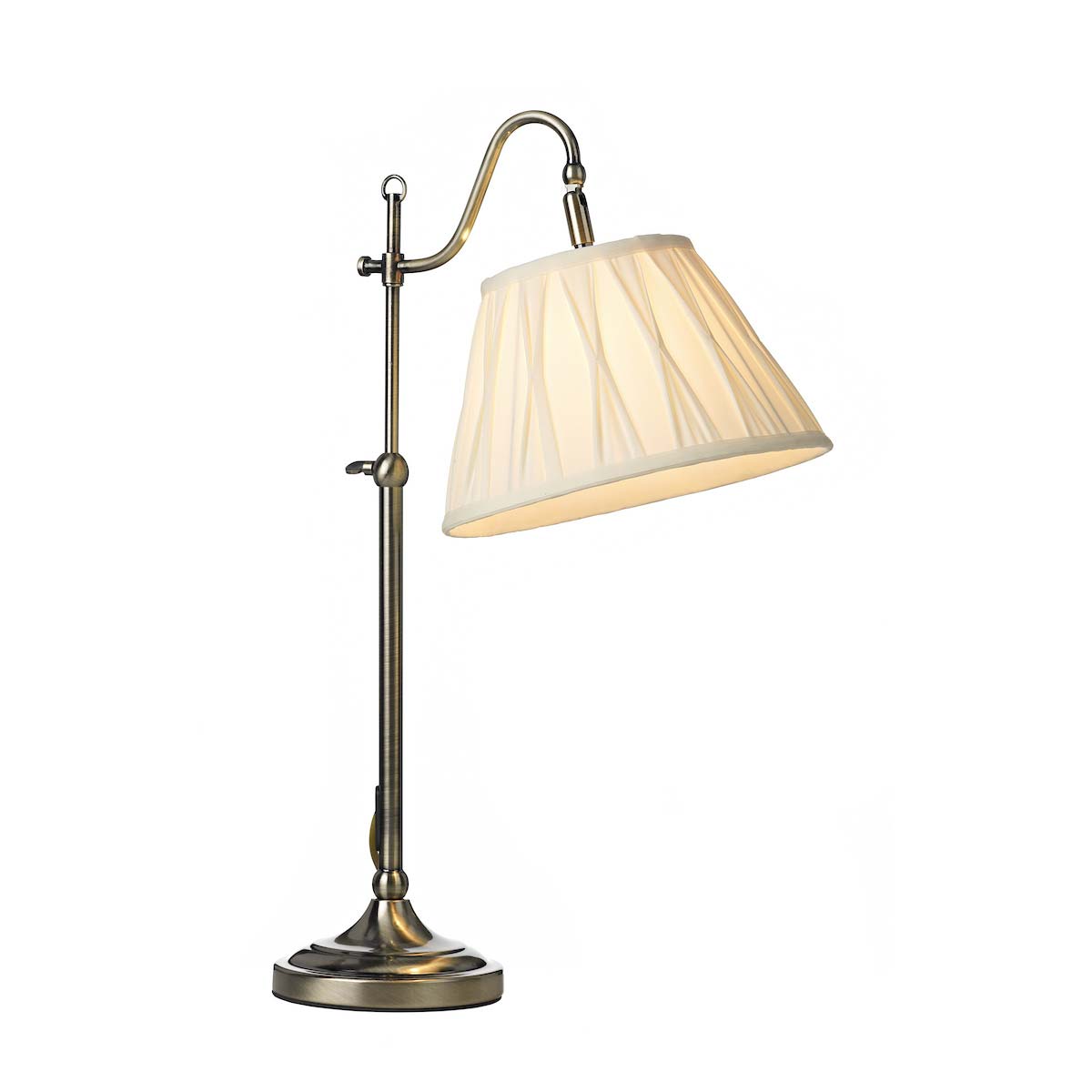 Dar Suffolk Traditional Desk / Bedside Table Reading Lamp Antique Brass