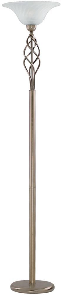 Antique Brass Floor Lamp Uplighter With Marble Glass | 6021AB