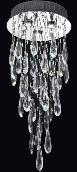 Franklite FL2320/3 Shimmer chrome 3 light LED crystal chandelier