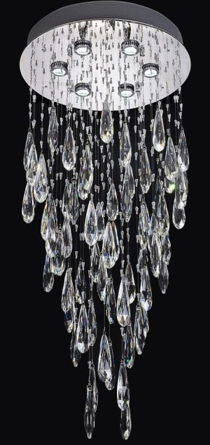 Franklite FL2320/6 Shimmer chrome 6 light LED crystal chandelier