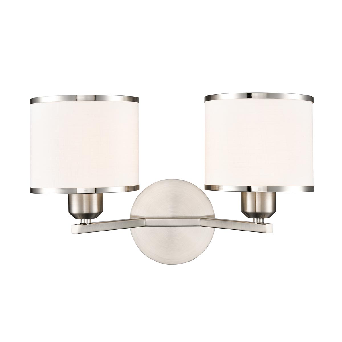 Sirius Double Satin Nickel Wall Light With Shades