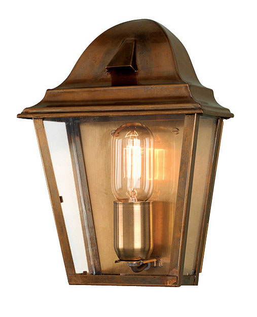 Elstead St James 1 Light Aged Solid Brass Outdoor Wall Lantern