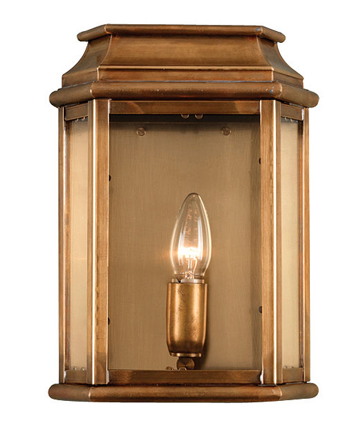 Elstead St Martins 1 Light Solid Aged Brass Outdoor Wall Lantern