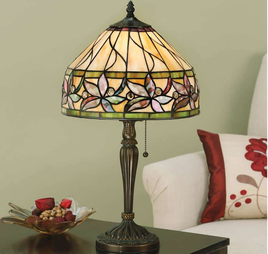 Ashtead Art Nouveau Small Floral Tiffany Table Lamp