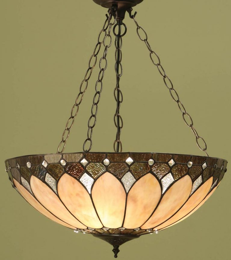 Brooklyn Large Tiffany 3 Chain Pendant Light Art Deco