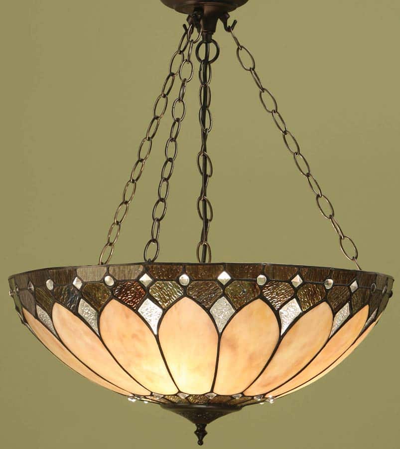 Brooklyn Large Tiffany 3 Chain Pendant Light Art Deco Style