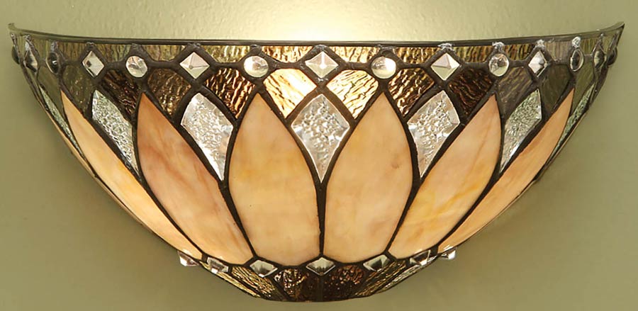 Brooklyn Flush 1 Light Tiffany Wall Lamp Art Deco Style