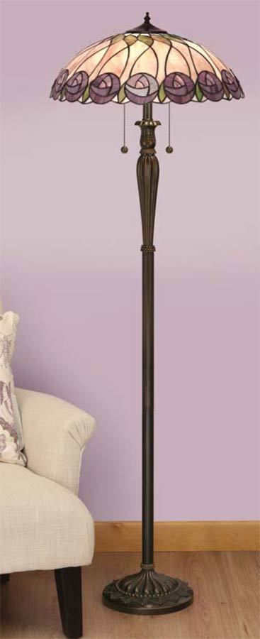 Hutchinson Mackintosh Rose 2 Light Tiffany Floor Lamp