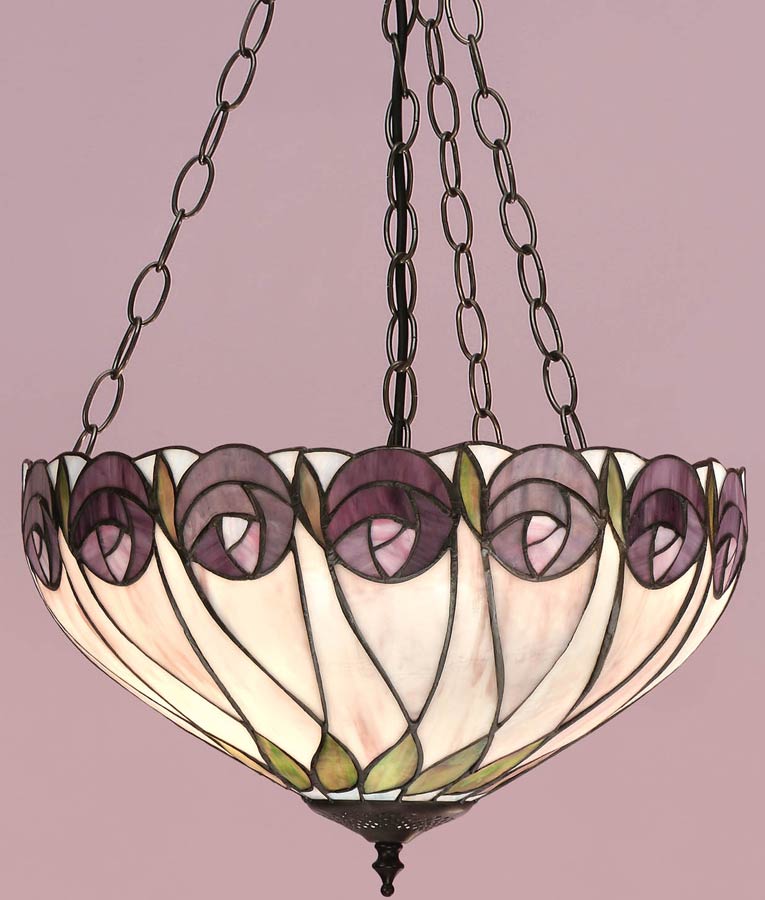 Hutchinson Mackintosh Rose 3 Chain Tiffany Pendant Uplighter