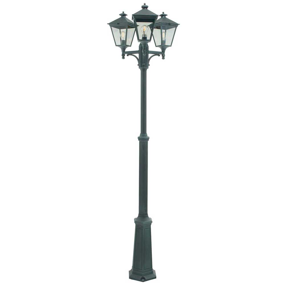 Norlys Turin 3 Lantern Triple Outdoor Lamp Post Verdigris