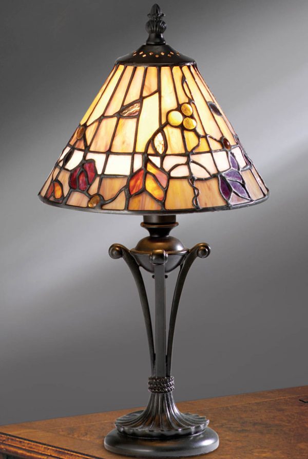 Bernwood Small 1 Light Art Glass Tiffany Table Lamp