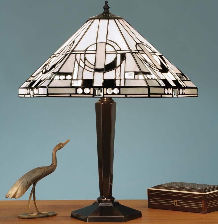 Metropolitan Cast Brass Base Art Deco Style Tiffany Table Lamp