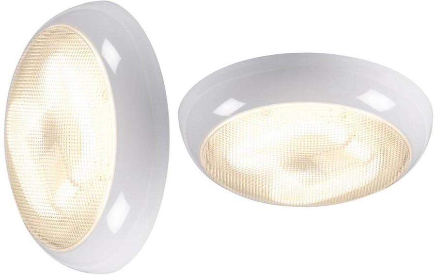 White IP44 Rust Proof 38w 2D Outdoor Prismatic Bulkhead / Porch Light