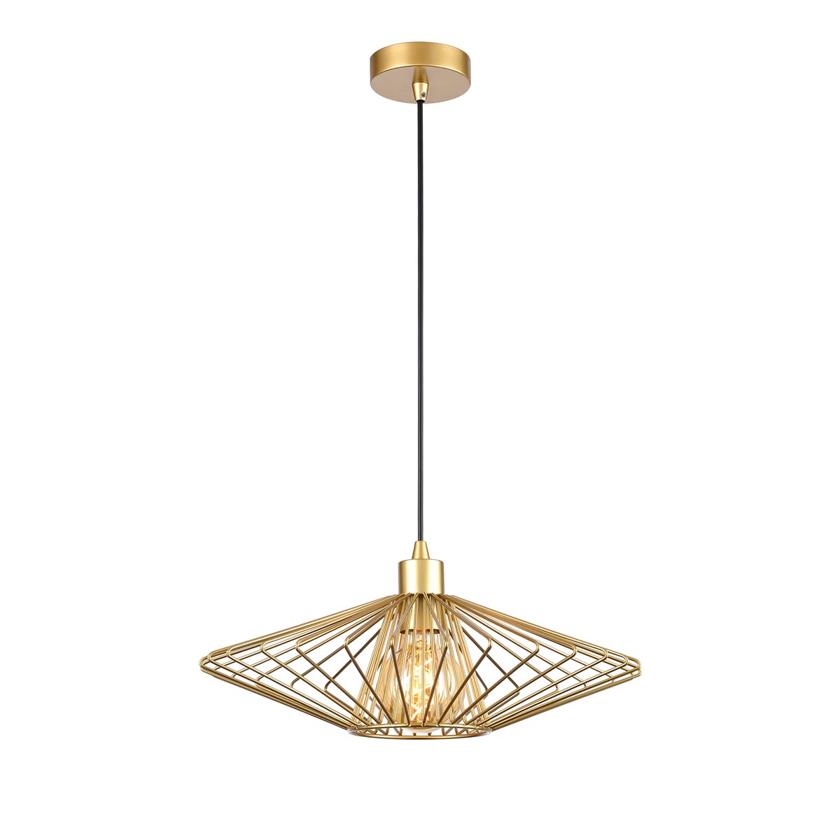 Franklite Thatch Small 1 Light Ceiling Pendant in Gold