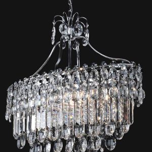 Franklite FL2319/6 Tzarina chrome 9 light oval crystal pendant chandelier