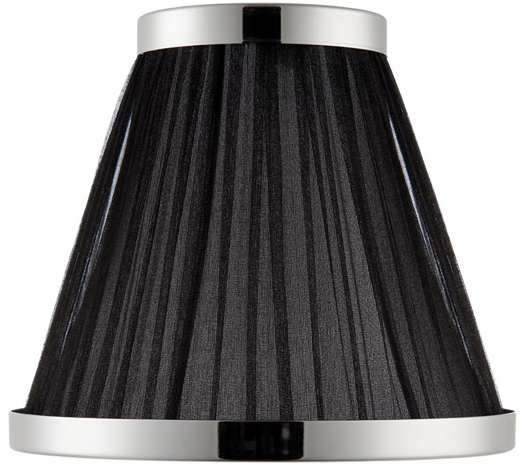 Suffolk Black 6 Inch Lamp Shade With Polished Nickel Frame