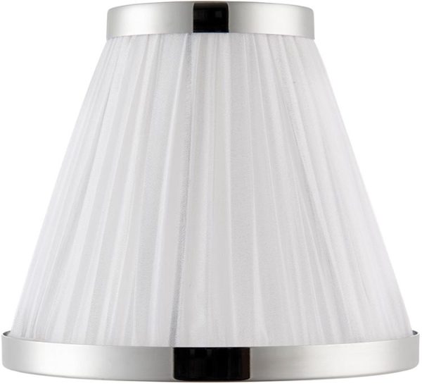 Suffolk White 6 Inch Wall Lamp Shade With Polished Nickel Frame