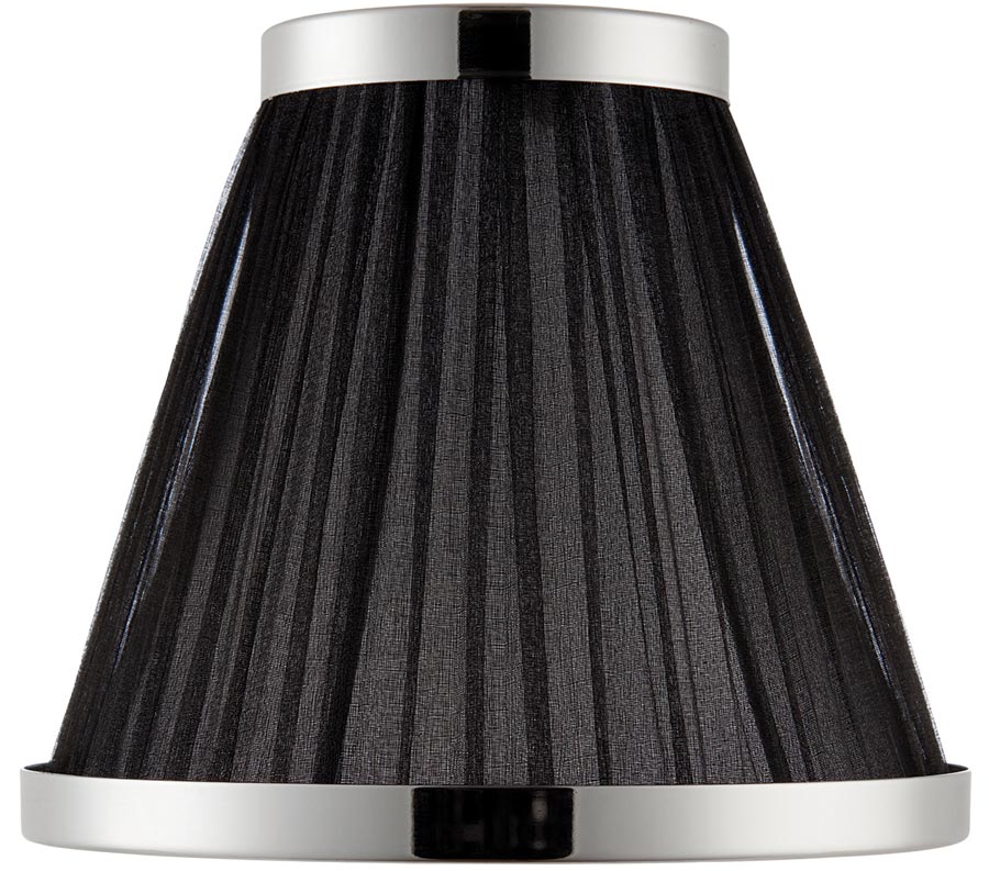 Suffolk Black 8 Inch Table Lamp Shade With Polished Nickel Frame