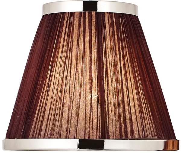 Suffolk Chocolate 8 Inch Lamp Shade With Polished Nickel Frame