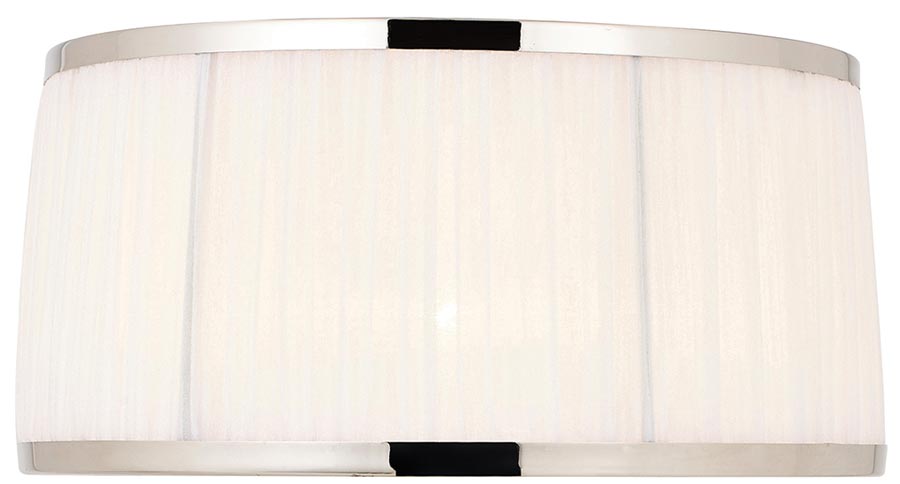 Suffolk White 13 Inch Table Lamp Shade With Polished Nickel Frame