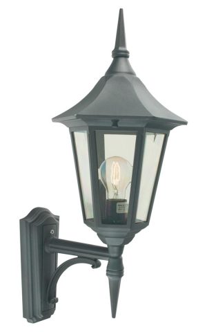 Norlys Valencia traditional black upward outdoor wall lantern IP54