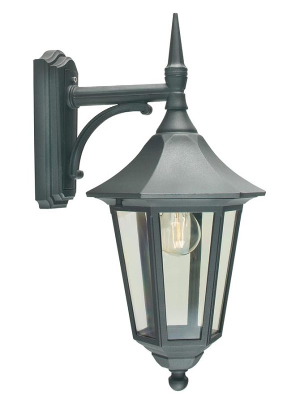 Norlys Valencia traditional black downward outdoor wall lantern IP54