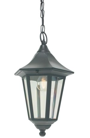 Norlys Valencia outdoor porch chain lantern black IP54