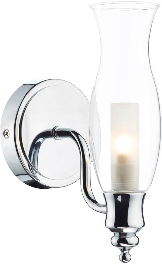 Dar Vestry Traditional Bathroom Wall Light Chrome