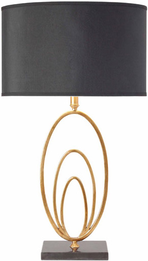 Vilana Antique Gold Leaf Table Lamp With BLack Shade