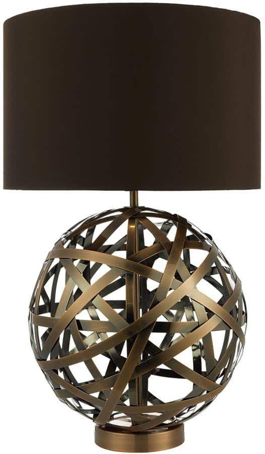 Dar Voyage Antique Copper Ball Table lamp With Shade