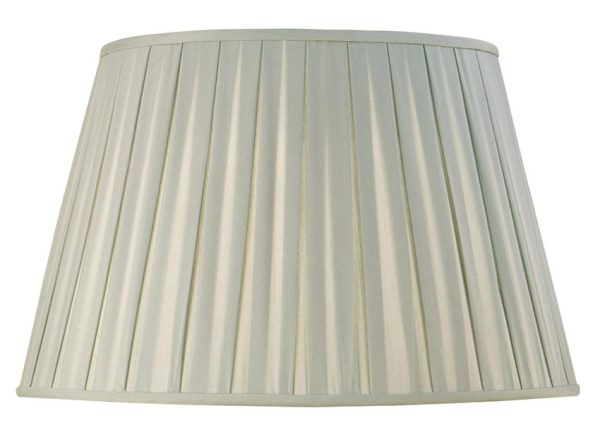 Wells Pleated Faux Silk 17 Inch Table Lamp Shade Duck Egg